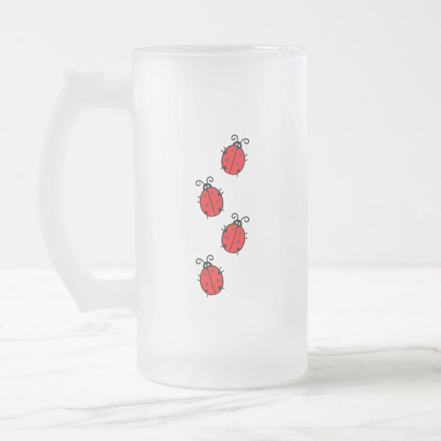 Caneca De Cerveja Vidro Jateado LadyBug Office Home Personalizar Destino (Esquerda)