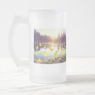 Caneca De Cerveja Vidro Jateado Lago bonito no nascer do sol com dack plástico