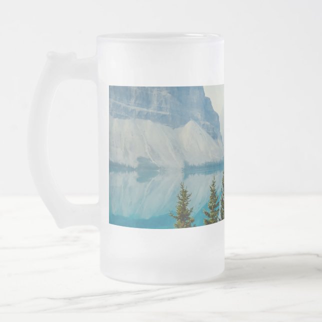 Caneca De Cerveja Vidro Jateado lagoas de montanha do inverno (Esquerda)