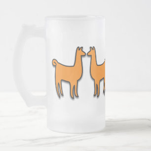 Caneca De Cerveja Vidro Jateado Lamas gêmeos