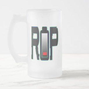 Caneca De Cerveja Vidro Jateado Lâmina de vidro do Fosco da bateria RIP