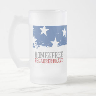 Caneca De Cerveja Vidro Jateado Lar dos Livres Por Causa dos Bravos Bandeira dos E