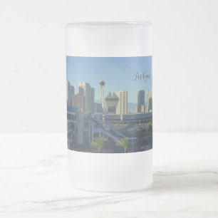 Caneca De Cerveja Vidro Jateado Las Vegas Strip Ahead Fosco Mug