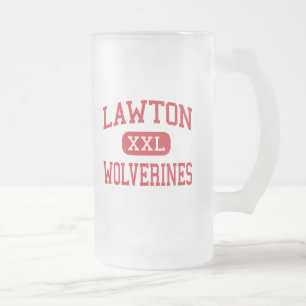Caneca De Cerveja Vidro Jateado Lawton - Wolverines - alto - Lawton Oklahoma