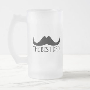 Caneca De Cerveja Vidro Jateado Legal O melhor Dia de os pais de bigode preto Pai