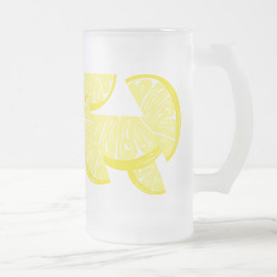 Caneca De Cerveja Vidro Jateado Lêmon - Lâmpada De Vidro De Limonada