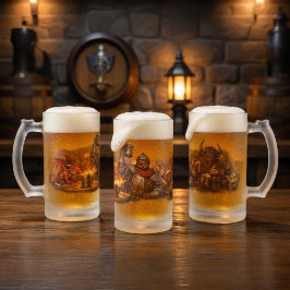 Caneca De Cerveja Vidro Jateado Lendas da Taverna dos Reinos Míticos