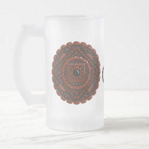 Caneca De Cerveja Vidro Jateado Leo Mandala Mug