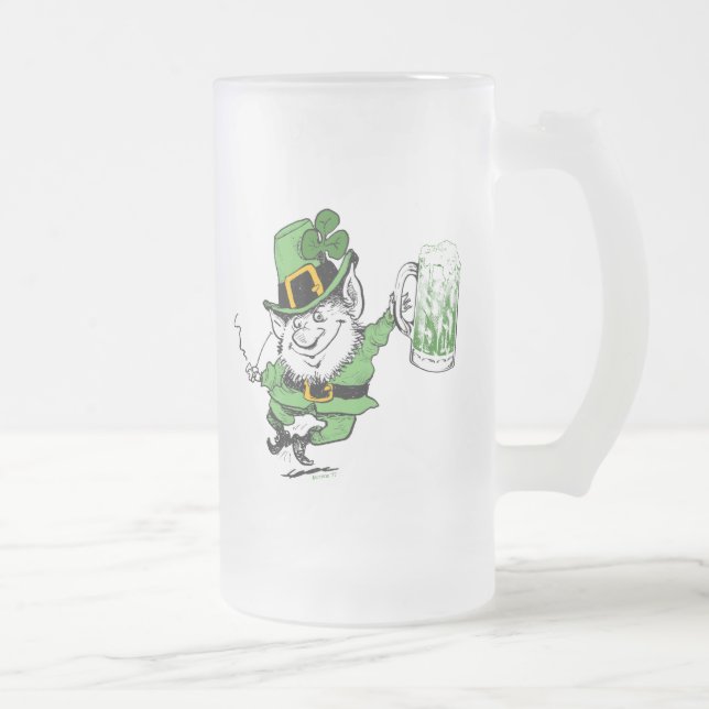 Caneca De Cerveja Vidro Jateado Leprechaun com Beer Mugs (Direita)