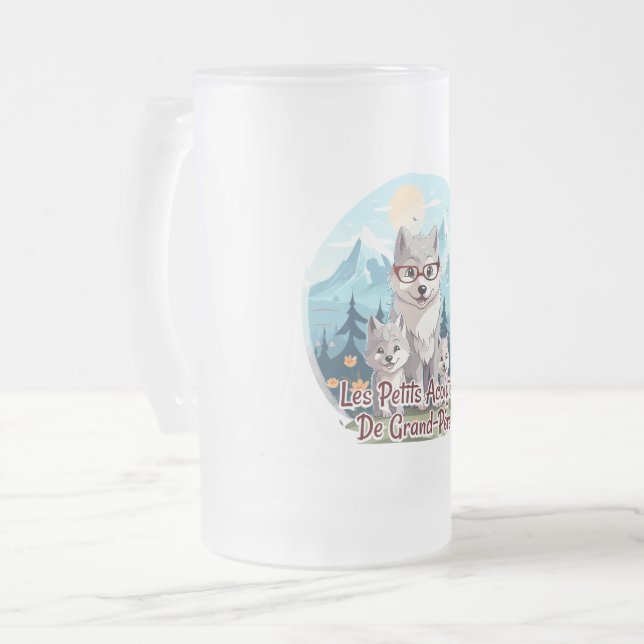 Caneca De Cerveja Vidro Jateado Les petits acolytes de Grand-Père (Frente Esquerda)