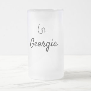 Caneca De Cerveja Vidro Jateado Letra G monograma preta minimalista simples adicio