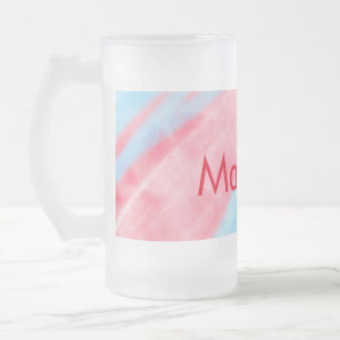 Caneca De Cerveja Vidro Jateado letra inicial simples monograma adicione seu nome 