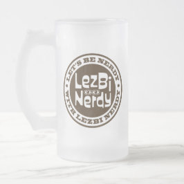 Caneca De Cerveja Vidro Jateado Lezbi Nerdy Frosty Mug