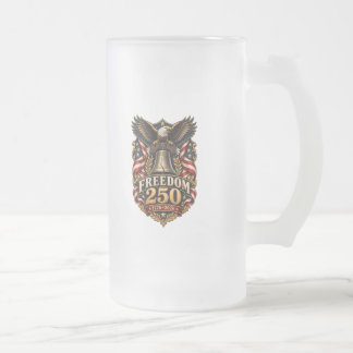 Caneca De Cerveja Vidro Jateado LIBERDADE 250 Águia de Dois Lados Fosqueada
