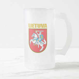Caneca De Cerveja Vidro Jateado Lietuva (Lituânia) COA
