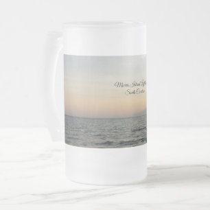 Caneca De Cerveja Vidro Jateado Lighthouse Sunrise Fosco Mug