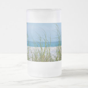 Caneca De Cerveja Vidro Jateado Linha De Aveia Marinha Em Vidro De Fosco De Areia 