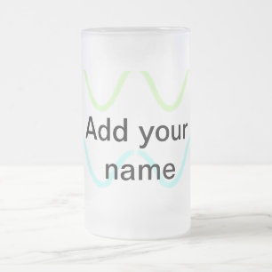 Caneca De Cerveja Vidro Jateado Listras de aquarela simples monograma adicionar no