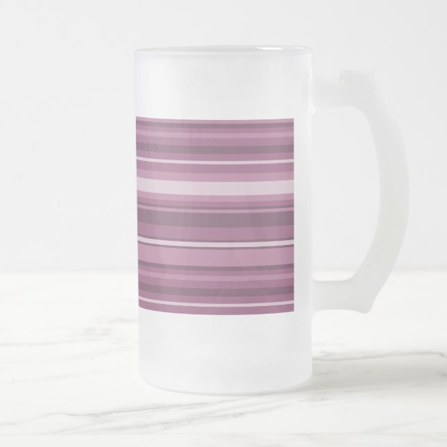 Caneca De Cerveja Vidro Jateado Listras Mauve (Direita)
