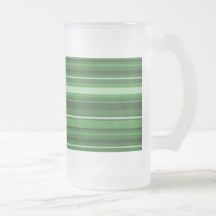 Caneca De Cerveja Vidro Jateado Listras verdes
