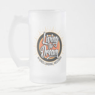 Caneca De Cerveja Vidro Jateado Living the Dream