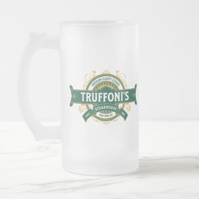 Caneca De Cerveja Vidro Jateado Lixivieiras na Truffoni (Esquerda)