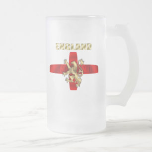 Caneca De Cerveja Vidro Jateado Logotipo do esboço de Inglaterra e presentes do