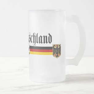 Caneca De Cerveja Vidro Jateado Logotipo do futebol da alemanha grande