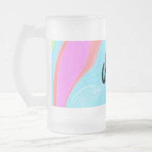 Caneca De Cerveja Vidro Jateado logotipo monograma minimalista simples personaliza