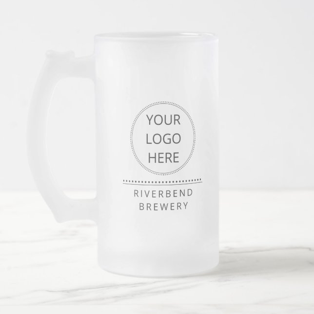Caneca De Cerveja Vidro Jateado Logotipo Personalizado E Fosco De Texto (Esquerda)