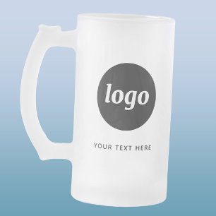 Caneca De Cerveja Vidro Jateado Logotipo Simples e Promoção Empresarial de Texto