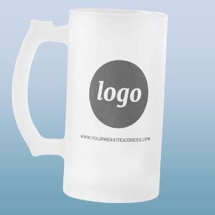 Caneca De Cerveja Vidro Jateado Logotipo Simples e Promoção Empresarial de Texto