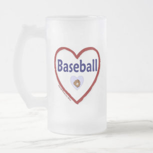 Caneca De Cerveja Vidro Jateado Love Baseball