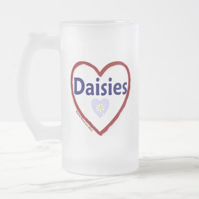 Caneca De Cerveja Vidro Jateado Love Daisies (Esquerda)