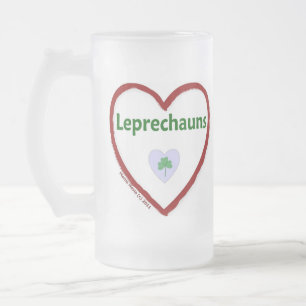 Caneca De Cerveja Vidro Jateado Love Leprechauns