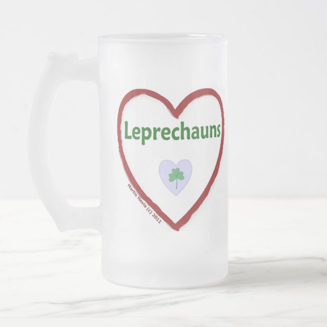 Caneca De Cerveja Vidro Jateado Love Leprechauns (Esquerda)