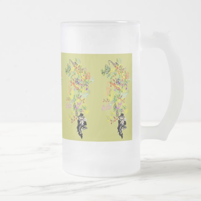 Caneca De Cerveja Vidro Jateado Lucky Leprechaun (Direita)