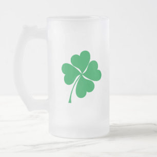 Caneca De Cerveja Vidro Jateado Lucky Verde Bonito 4 deixa coração Trevo