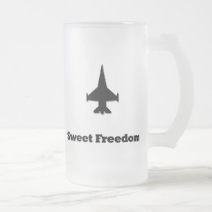 Caneca De Cerveja Vidro Jateado Lutar com a liberdade doce do Jet