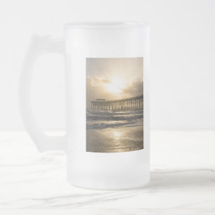 Caneca De Cerveja Vidro Jateado Luz ouro Sobre O Cacau