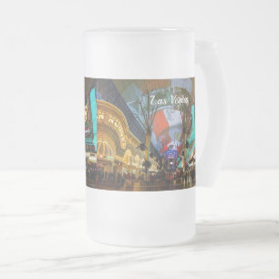 Caneca De Cerveja Vidro Jateado Luzes De Fremont Street Fosco Mug