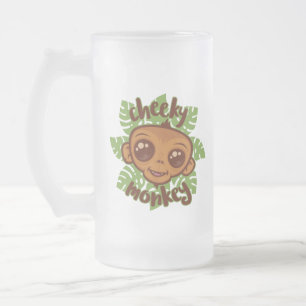 Caneca De Cerveja Vidro Jateado Macaco Atrevido Desenho de Primata de Desenho Anim