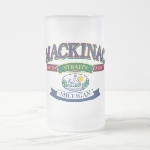 Caneca De Cerveja Vidro Jateado Mackinac Island The Straits