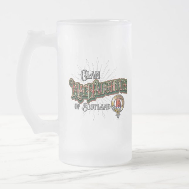 Caneca De Cerveja Vidro Jateado MacNaughton Clan (Esquerda)