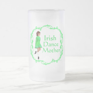 Caneca De Cerveja Vidro Jateado Mãe de Dança Irlandesa - Verde