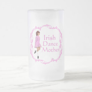Caneca De Cerveja Vidro Jateado Mãe de Dança Step Irlandesa - Rosa