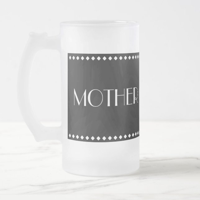 Caneca De Cerveja Vidro Jateado Mãe do Fosco Mug (Esquerda)