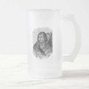 Caneca De Cerveja Vidro Jateado Mãe e Filho