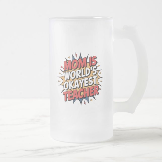 Caneca De Cerveja Vidro Jateado Mãe Power (Direita)