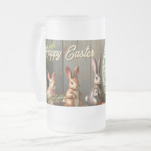 Caneca De Cerveja Vidro Jateado Magia da Primavera com Flores e Felicidade de Coel